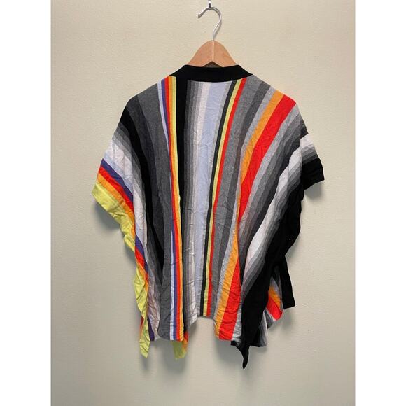 CAbi Womens Serape Poncho XS Colorful Stripe Dolman Open Front Southwestern Boho - Picture 3 of 6